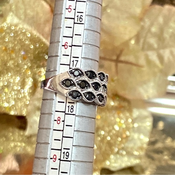 1 Carat Genuine Black Diamond 3 Row Anniversary Band Ring ~ Cocktail Dinner Ring - Picture 11 of 16